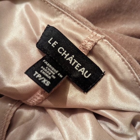 LE CHATEAU Pink velvet cowl drape neckline sleeveless dress - Picture 6 of 10